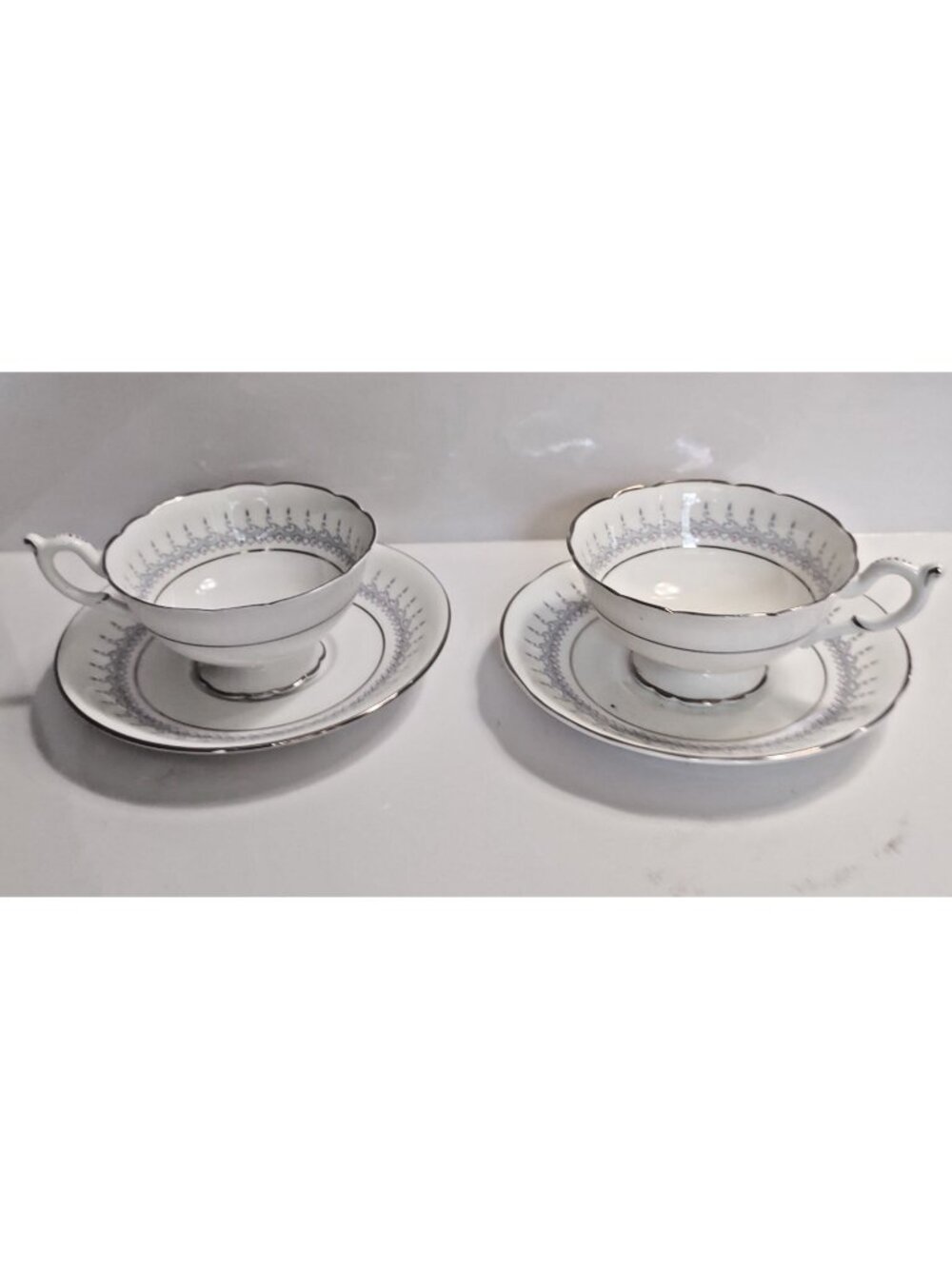 Two Vintage Coalport England Wide Mouth Tea Cup & Sauser set Avon Pattern 1950's